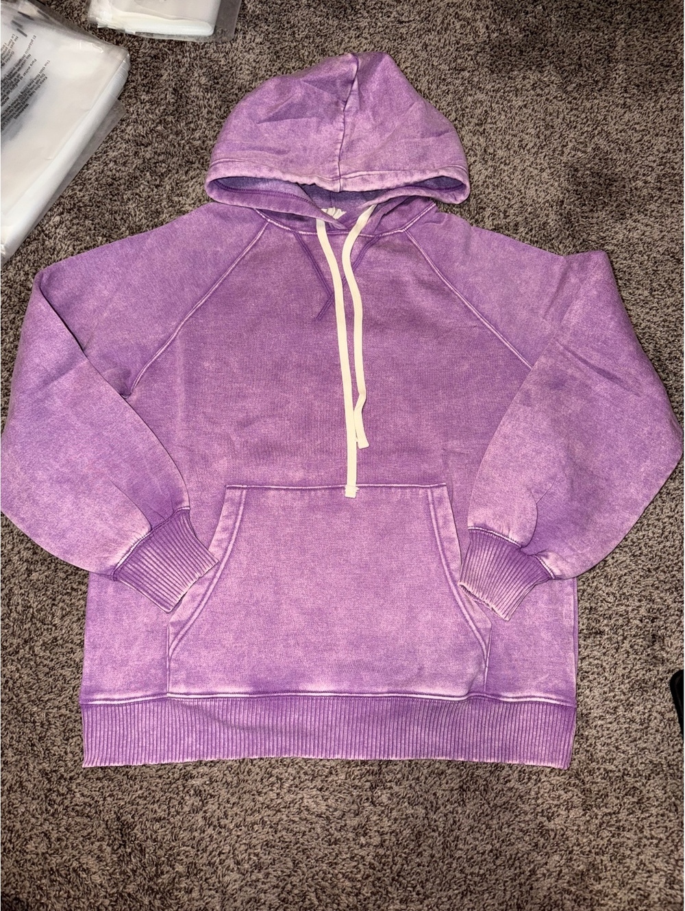 Zenana Purple Hoodie Sweatshirt Size Small 0005